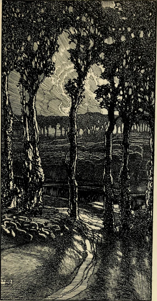 An illustration from Modern pen drawings: European and American;, 1901, leaf 103