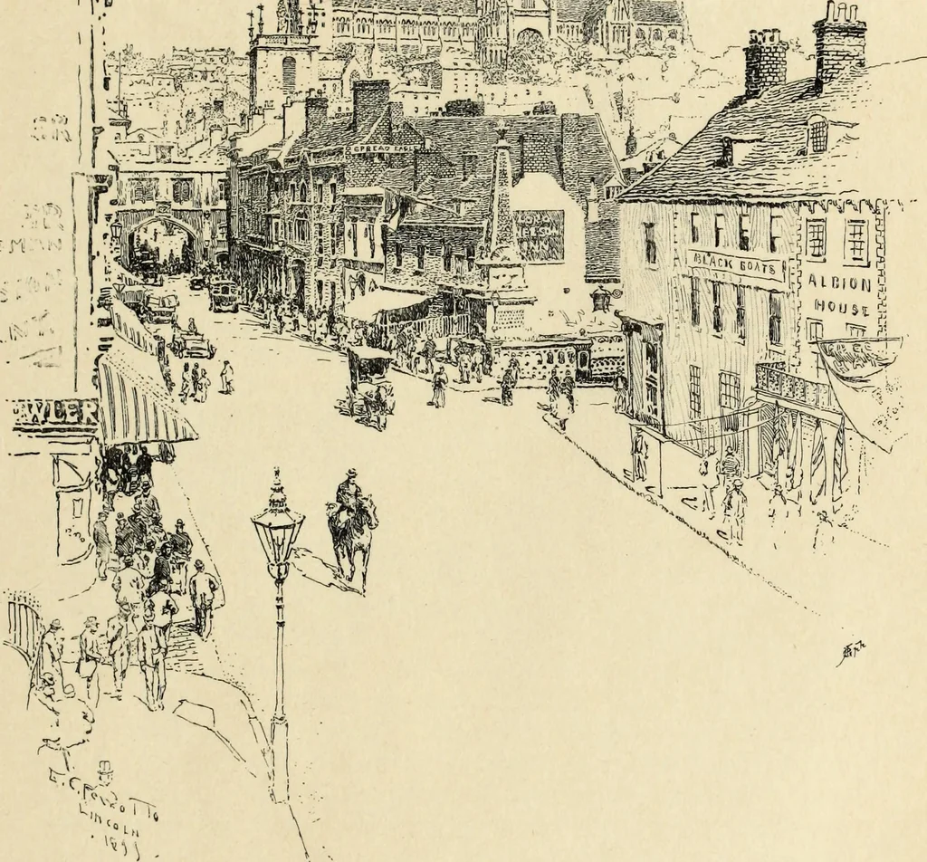 An illustration from Modern pen drawings: European and American;, 1901, leaf 163