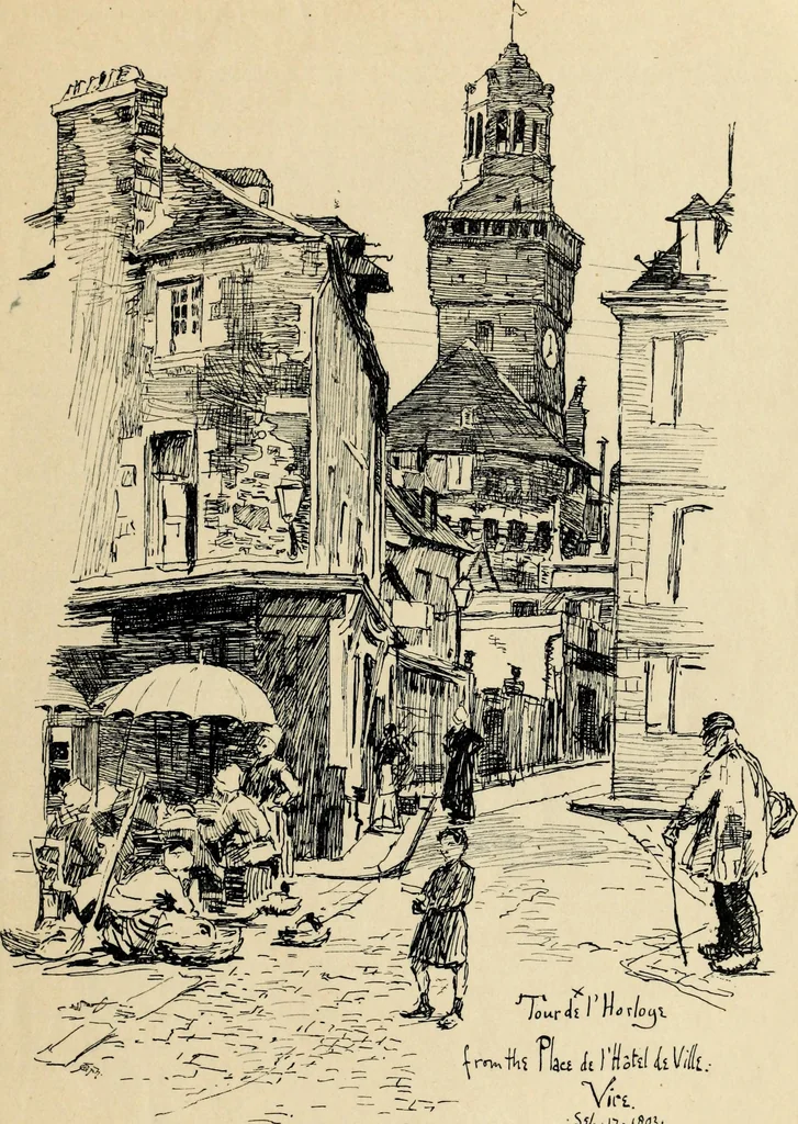 An illustration from Modern pen drawings: European and American;, 1901, leaf 20