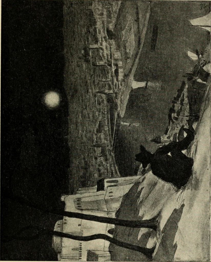 An illustration from Modern pen drawings: European and American;, 1901, leaf 285