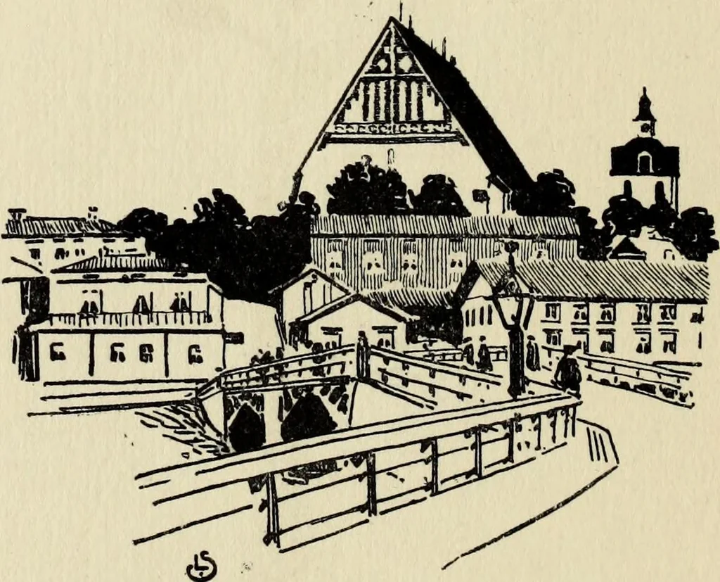 An illustration from Modern pen drawings: European and American;, 1901, leaf 348