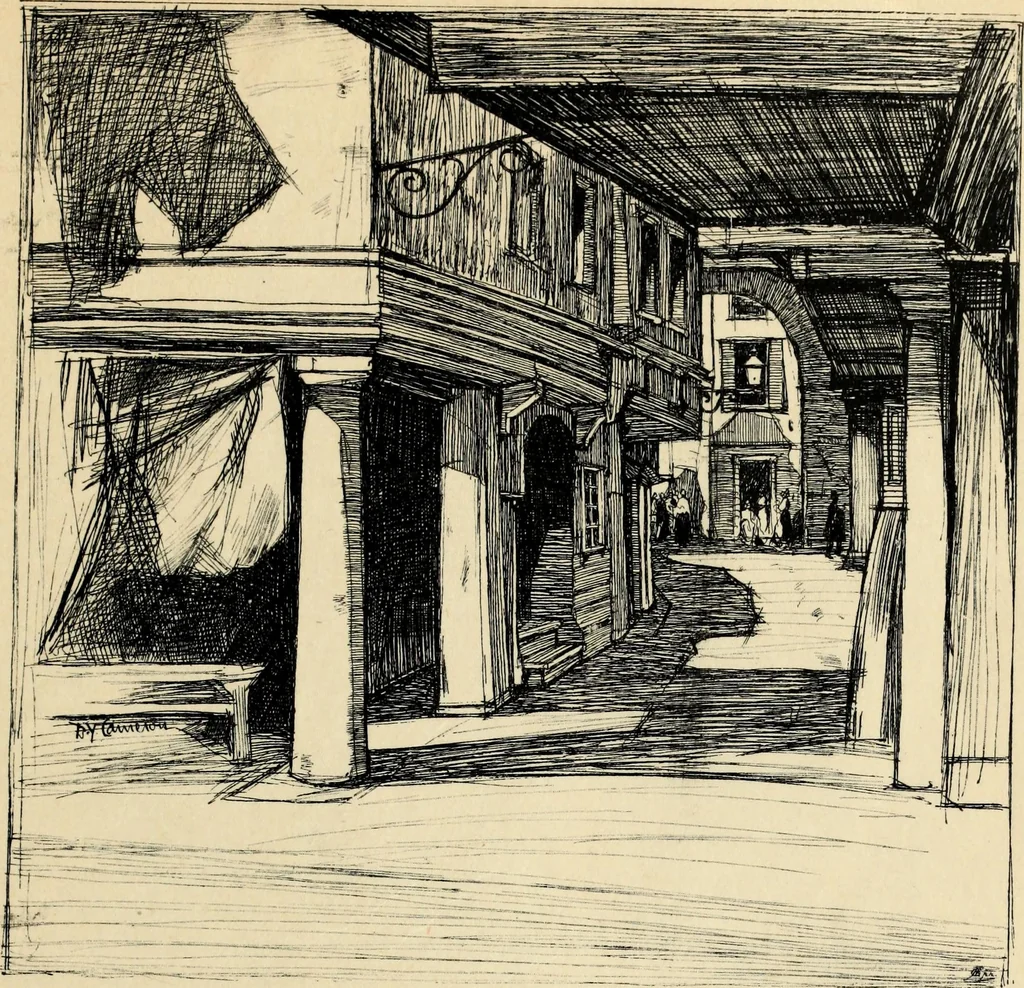 An illustration from Modern pen drawings: European and American;, 1901, leaf 58