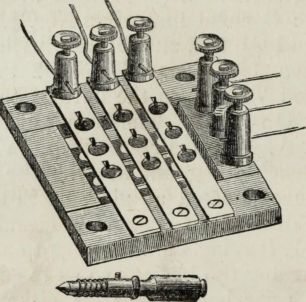 An illustration from Modern practice of the electric telegraph : a handbook for electricians and operators, 1874, leaf 55