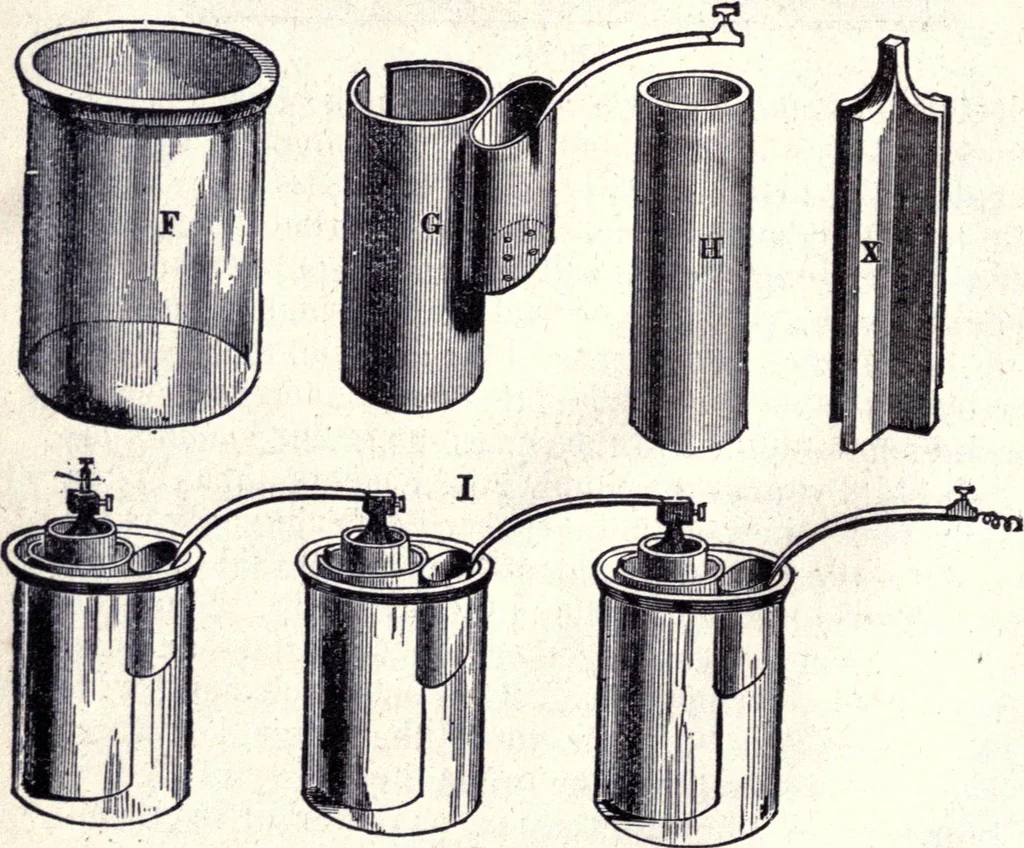 An illustration from Modern practice of the electric telegraph. A handbook for electricians and operators, 1872, leaf 19