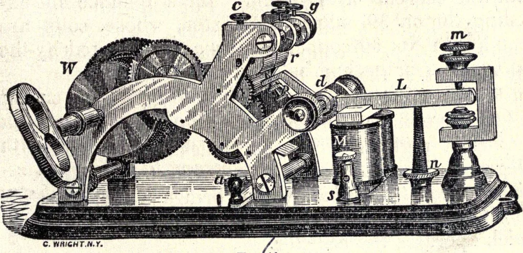 An illustration from Modern practice of the electric telegraph. A handbook for electricians and operators, 1872, leaf 38