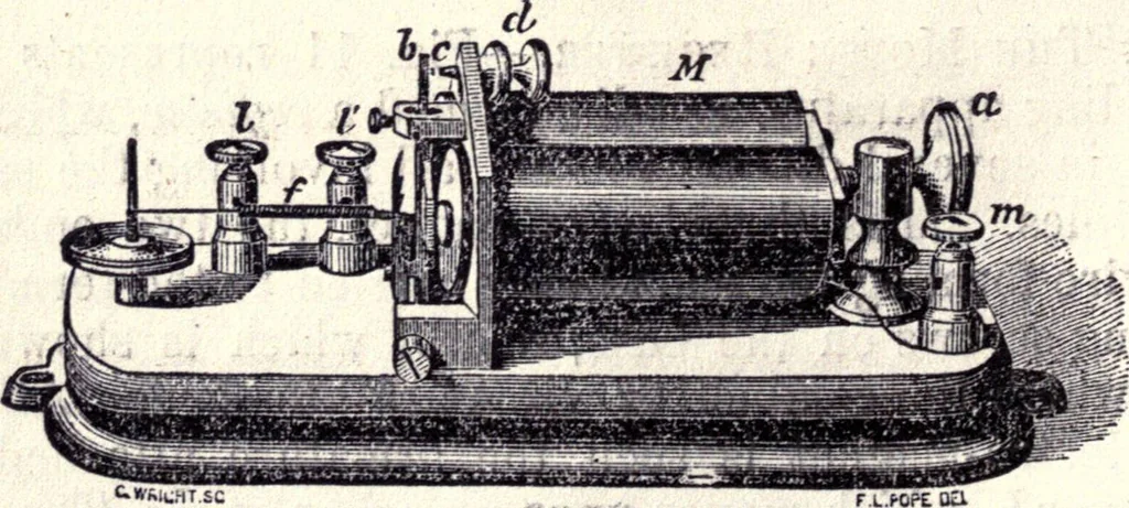 An illustration from Modern practice of the electric telegraph. A handbook for electricians and operators, 1872, leaf 39