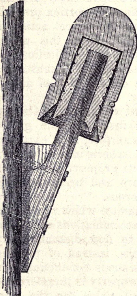 An illustration from Modern practice of the electric telegraph. A handbook for electricians and operators, 1872, leaf 73