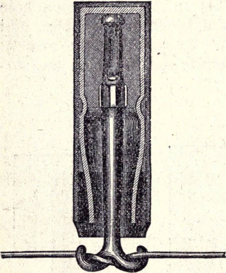 An illustration from Modern practice of the electric telegraph. A handbook for electricians and operators, 1872, leaf 75