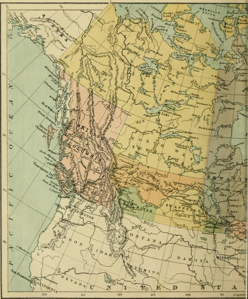 An illustration from Modern school geography and atlas, 1879, leaf 23