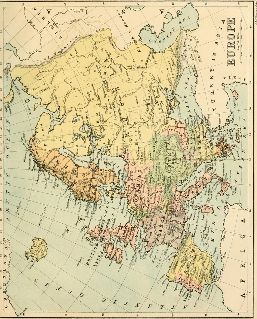 An illustration from Modern school geography and atlas, 1879, leaf 78