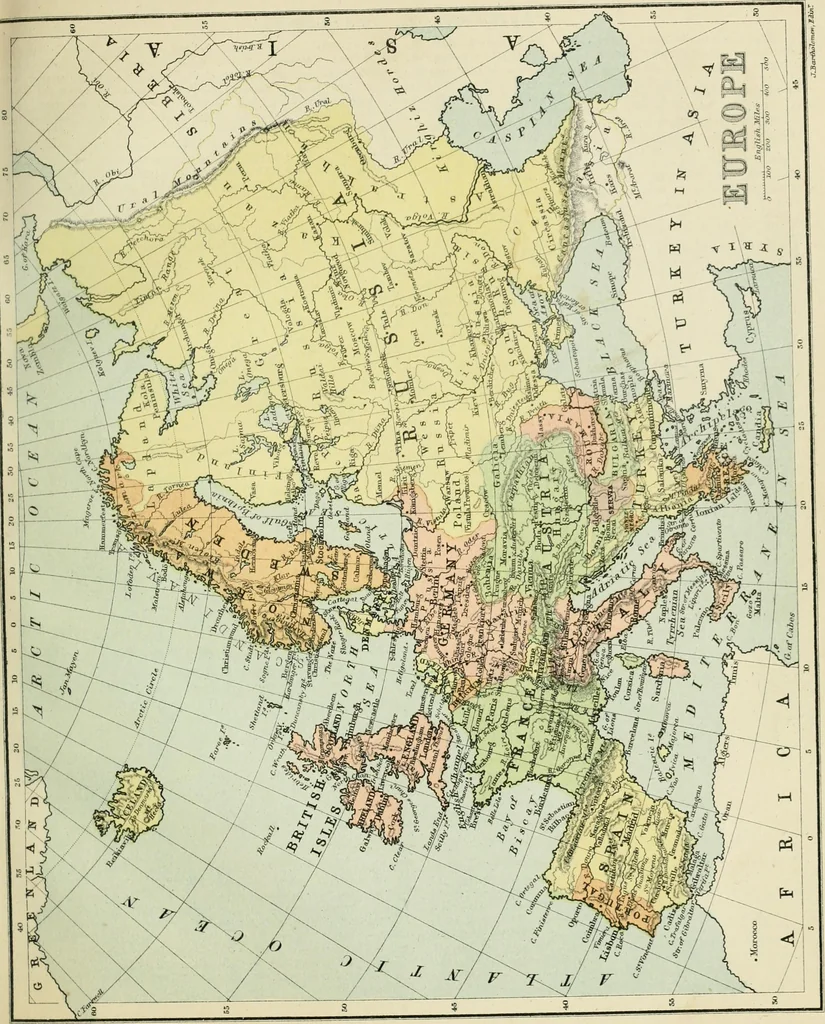 An illustration from Modern school geography and atlas, 1883, leaf 90