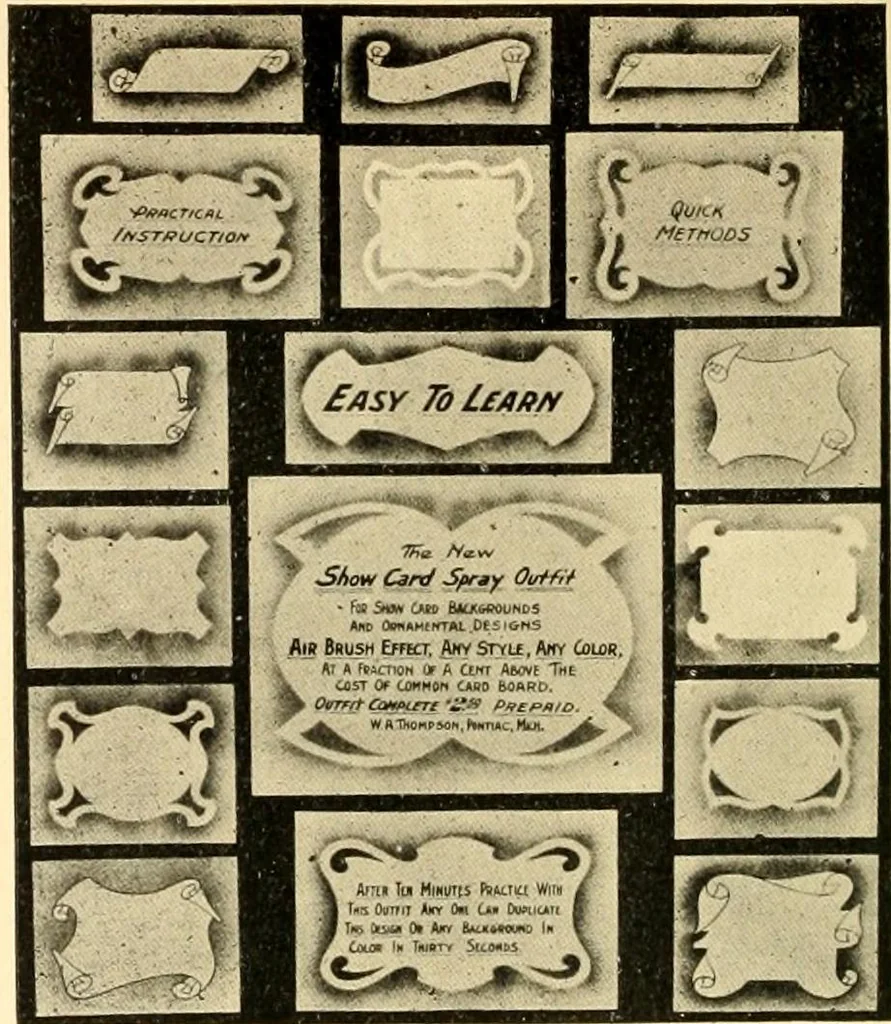 An illustration from Modern show card lettering, designs and advertising phases;, 1906, leaf 111