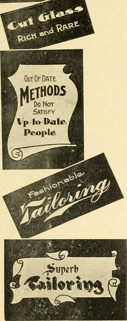 An illustration from Modern show card lettering, designs and advertising phases;, 1906, leaf 60