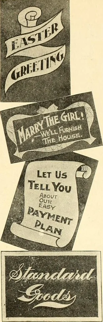 An illustration from Modern show card lettering, designs and advertising phases;, 1906, leaf 60