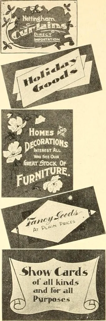 An illustration from Modern show card lettering, designs and advertising phases;, 1906, leaf 61