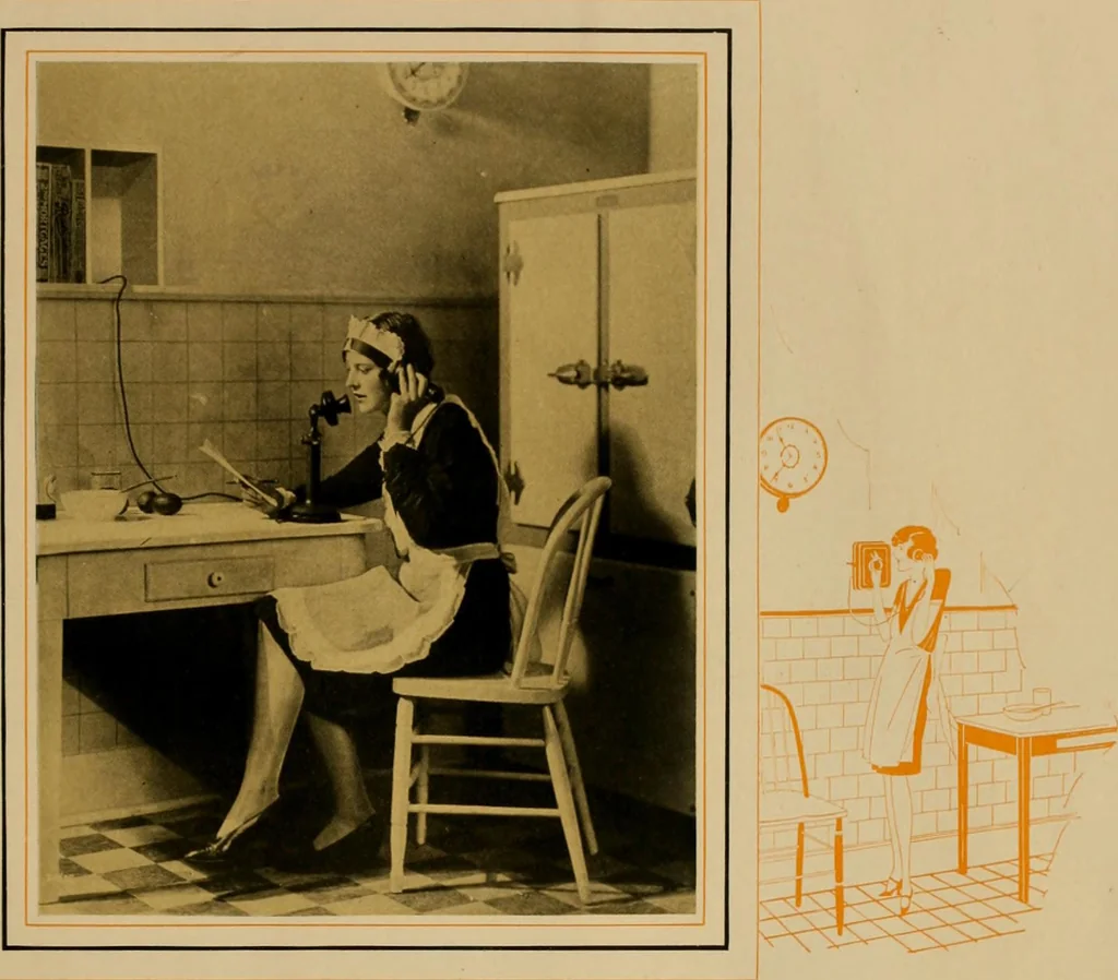 An illustration from Modern telephone service for the home., 1920, leaf 10