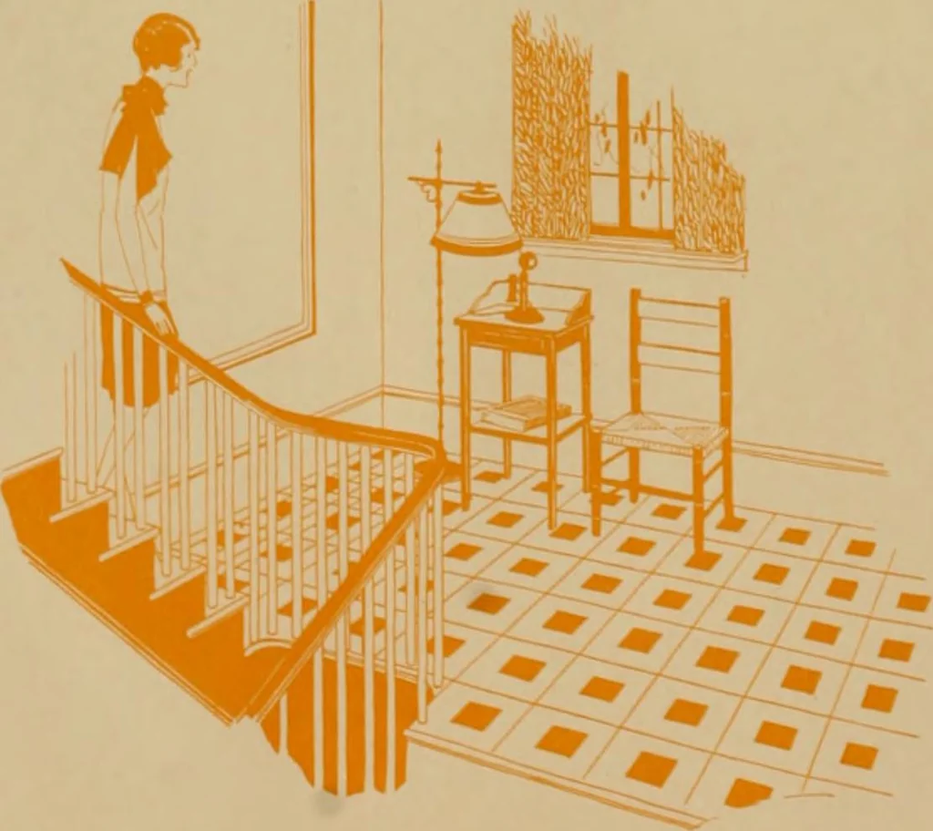 An illustration from Modern telephone service for the home., 1920, leaf 27