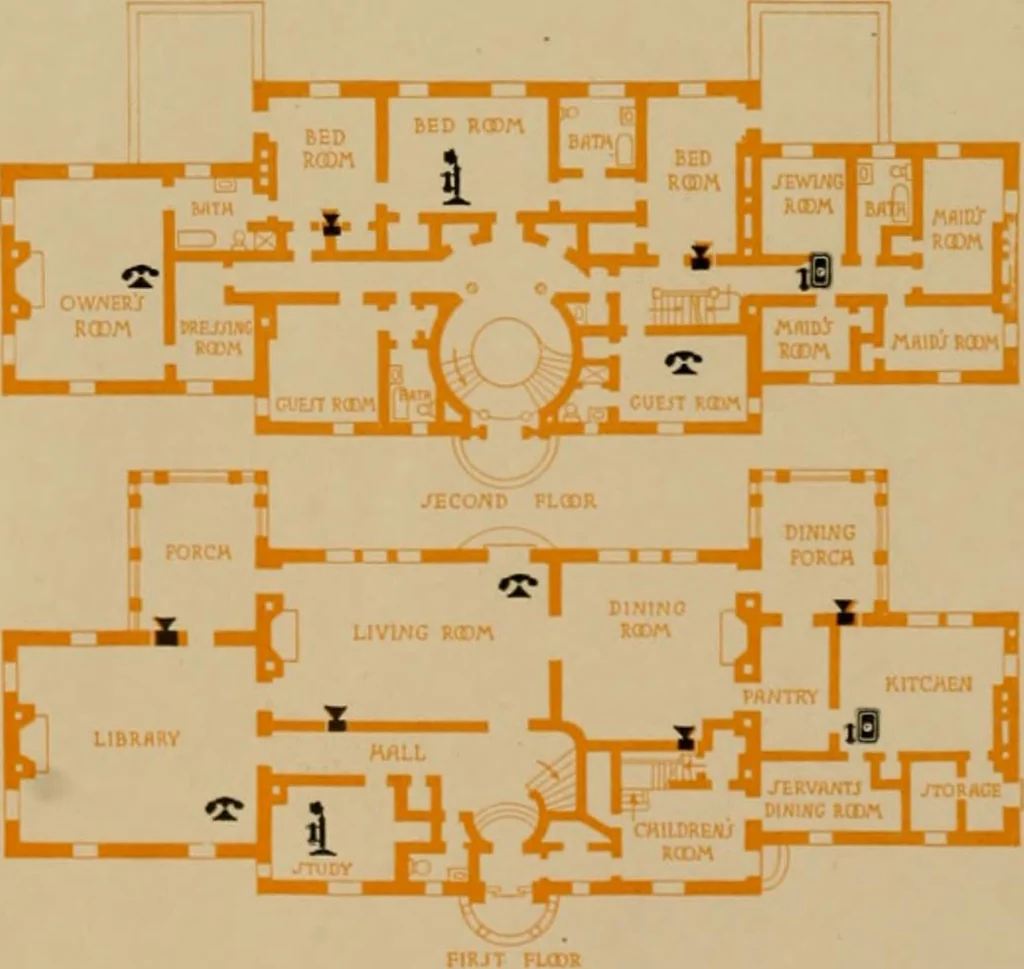 An illustration from Modern telephone service for the home., 1920, leaf 29