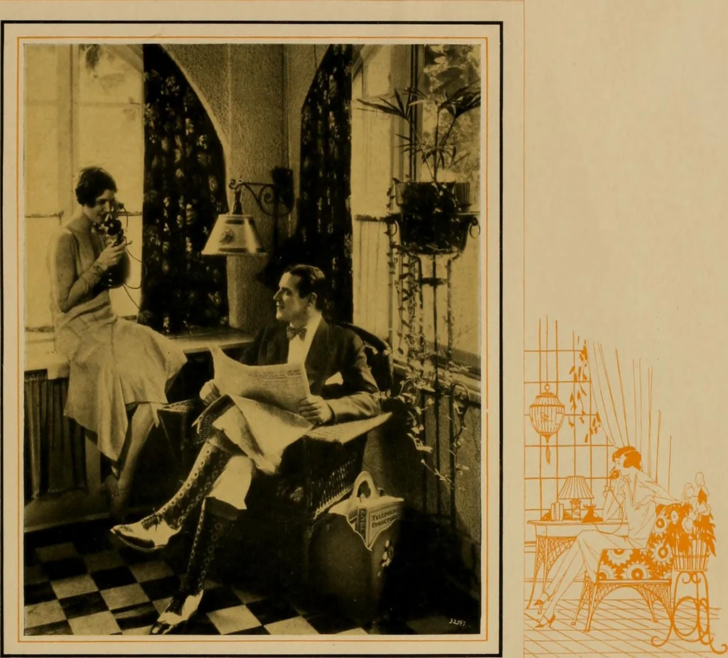 An illustration from Modern telephone service for the home., 1920, leaf 8