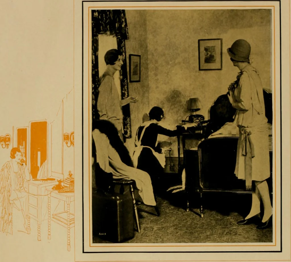 An illustration from Modern telephone service for the home., 1920, leaf 9