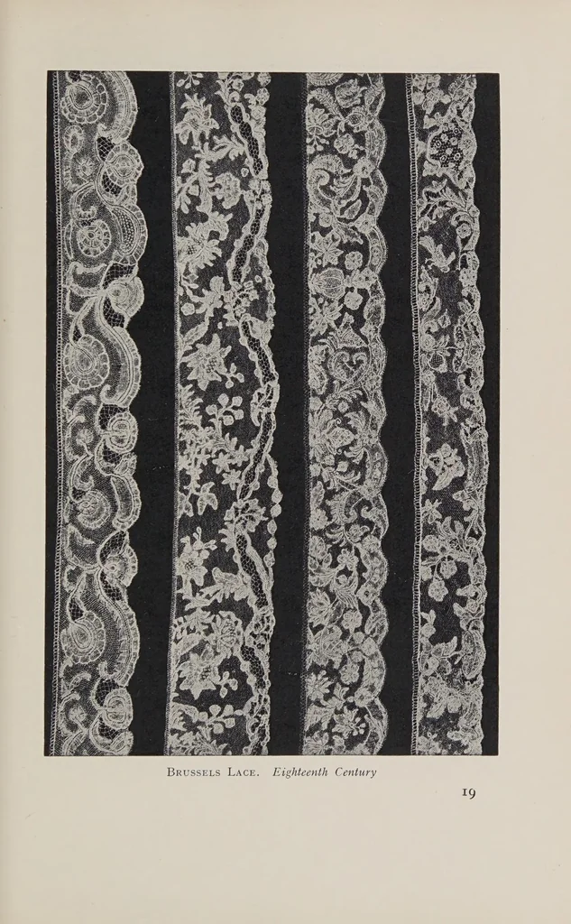 An illustration from Modes & manners ornaments: lace, fans, gloves, walking-sticks, parasols, jewelry and trinkets, 1929, leaf 43