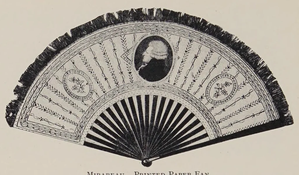 An illustration from Modes & manners ornaments: lace, fans, gloves, walking-sticks, parasols, jewelry and trinkets, 1929, leaf 84