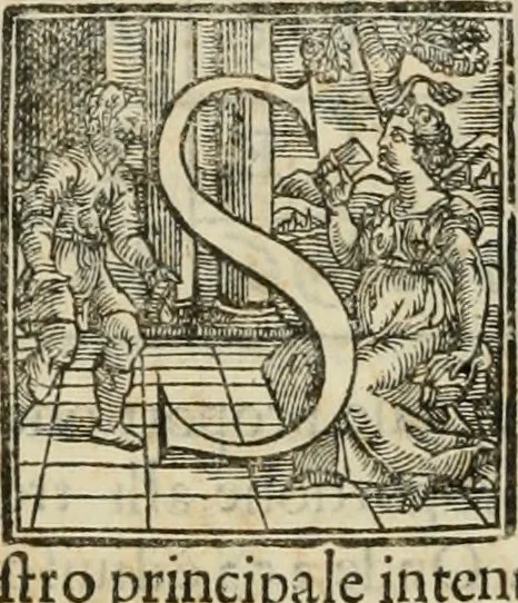 An illustration from Modo del dividere l'allvvioni da qvello di Bartolo, et de gli agrimensori diverso. Mostrato con ragioni mathematiche & con pratica, 1579, leaf 107
