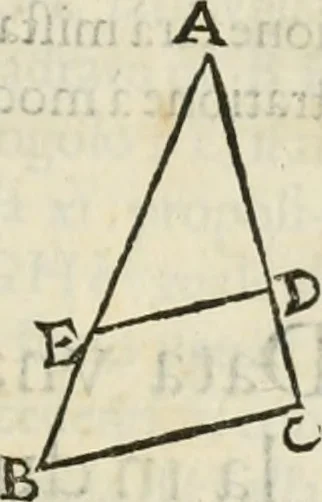 An illustration from Modo del dividere l'allvvioni da qvello di Bartolo, et de gli agrimensori diverso. Mostrato con ragioni mathematiche & con pratica, 1579, leaf 110