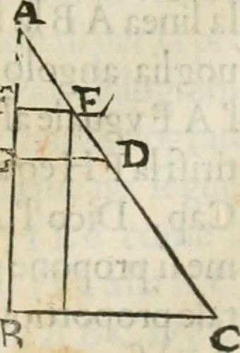 An illustration from Modo del dividere l'allvvioni da qvello di Bartolo, et de gli agrimensori diverso. Mostrato con ragioni mathematiche & con pratica, 1579, leaf 114