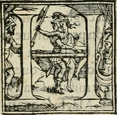 An illustration from Modo del dividere l'allvvioni da qvello di Bartolo, et de gli agrimensori diverso. Mostrato con ragioni mathematiche & con pratica, 1579, leaf 135