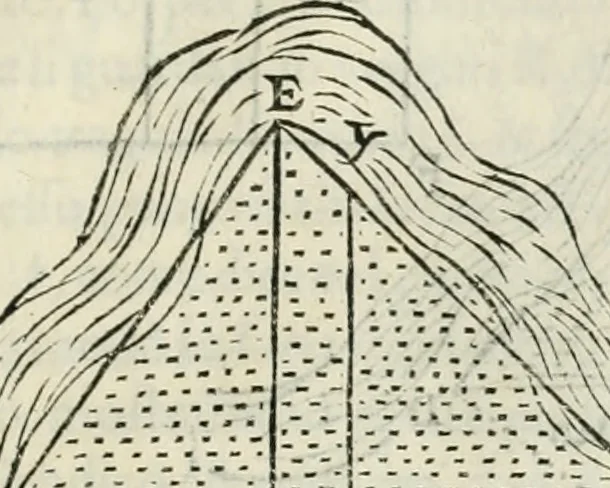An illustration from Modo del dividere l'allvvioni da qvello di Bartolo, et de gli agrimensori diverso. Mostrato con ragioni mathematiche & con pratica, 1579, leaf 158