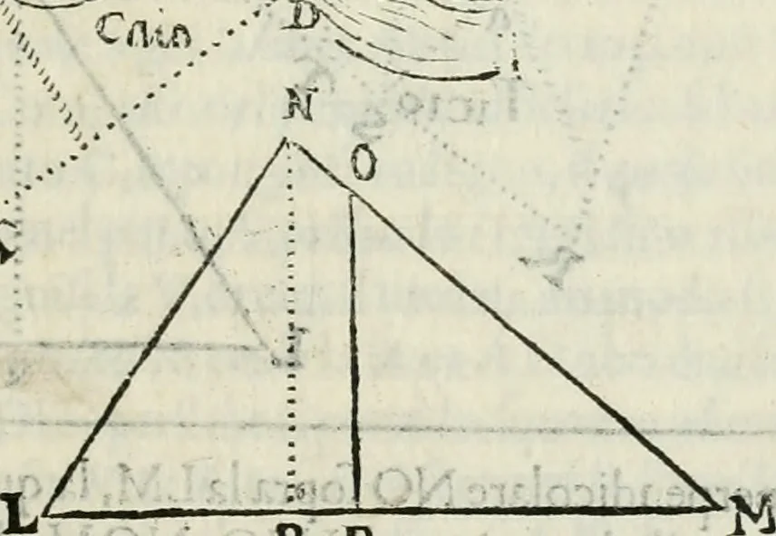 An illustration from Modo del dividere l'allvvioni da qvello di Bartolo, et de gli agrimensori diverso. Mostrato con ragioni mathematiche & con pratica, 1579, leaf 158
