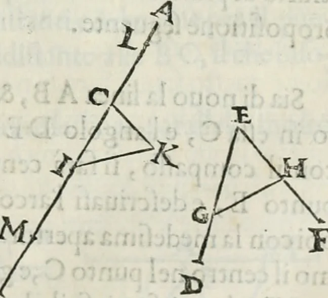 An illustration from Modo del dividere l'allvvioni da qvello di Bartolo, et de gli agrimensori diverso. Mostrato con ragioni mathematiche & con pratica, 1579, leaf 62
