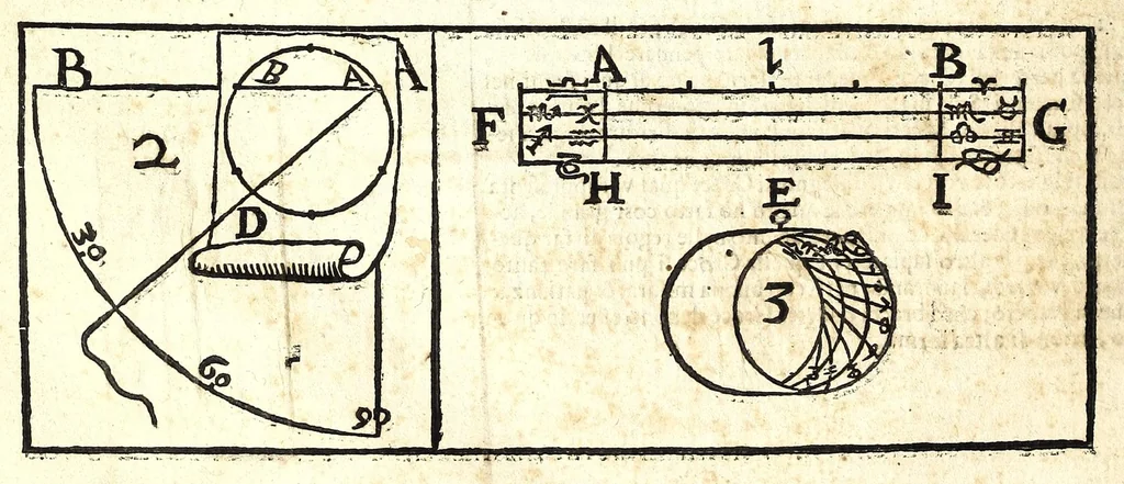 An illustration from Modo di fare horologi portatili a sole, luna, e stelle : sopra colonelle, croci, medaglie, e scatolini, da seruirsene senza l'ago calamitato per diuerse eleuationi di polo, 1682, leaf 10