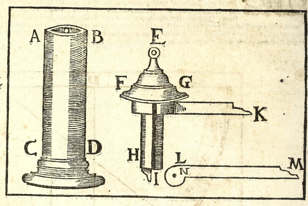 An illustration from Modo di fare horologi portatili a sole, luna, e stelle : sopra colonelle, croci, medaglie, e scatolini, da seruirsene senza l'ago calamitato per diuerse eleuationi di polo, 1682, leaf 6