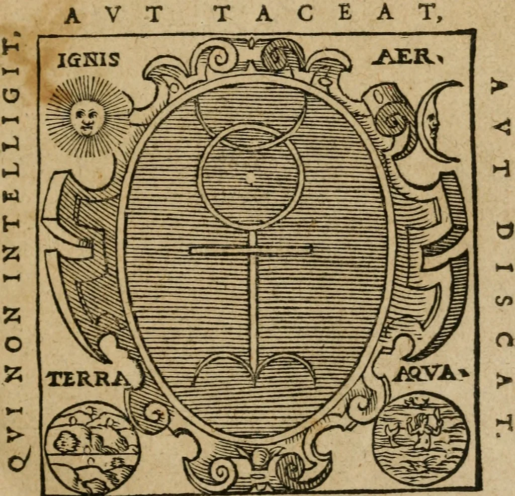 An illustration from Monas hieroglyphica Ioannis Dee, Londinensis, ad Maximilianvm, Dei gratia Romanorvm, Bohemiae et Hvngariae regem sapientissimvm, 1591, leaf 4