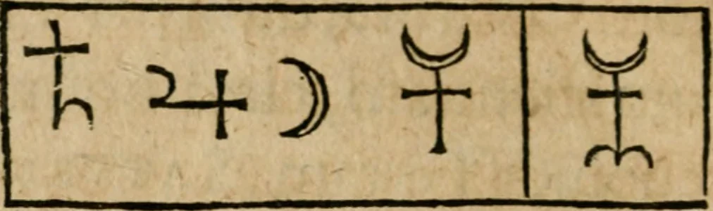 An illustration from Monas hieroglyphica Ioannis Dee, Londinensis, ad Maximilianvm, Dei gratia Romanorvm, Bohemiae et Hvngariae regem sapientissimvm, 1591, leaf 51