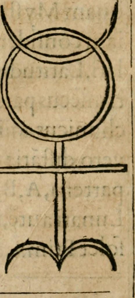 An illustration from Monas hieroglyphica Ioannis Dee, Londinensis, ad Maximilianvm, Dei gratia Romanorvm, Bohemiae et Hvngariae regem sapientissimvm, 1591, leaf 97