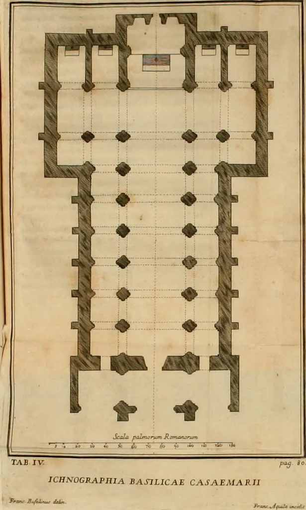 An illustration from Monasterii Sanctae Mariae et Sanctorum Johannis et Pauli de Casaemario brevis historia, 1707, leaf 114