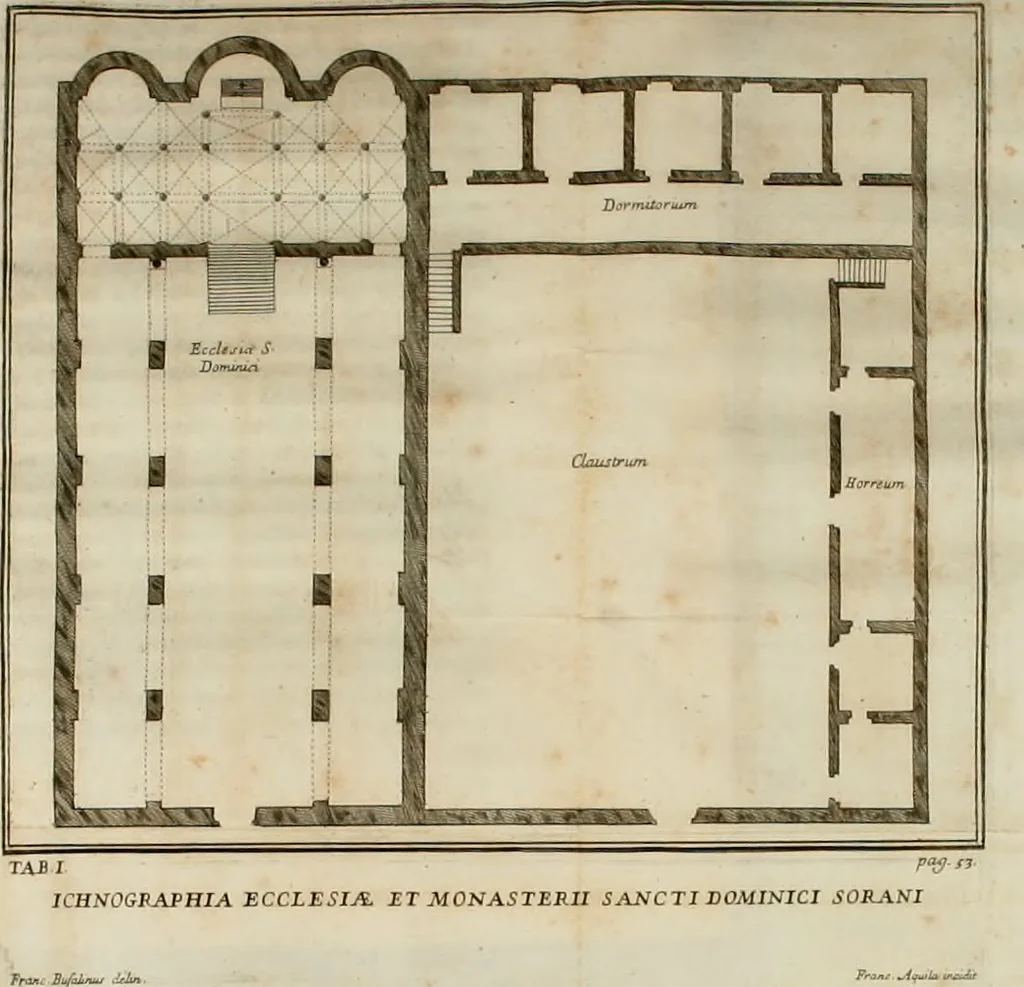 An illustration from Monasterii Sanctae Mariae et Sanctorum Johannis et Pauli de Casaemario brevis historia, 1707, leaf 80