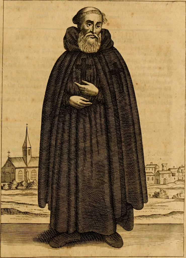 An illustration from Monasticon Anglicanum, or, The history of the ancient abbies, and other monasteries, hospitals, cathedral and collegiate churches in England and Wales. With divers French, Irish, and Scotch monasteries formerly relating to England, 1693, leaf 214