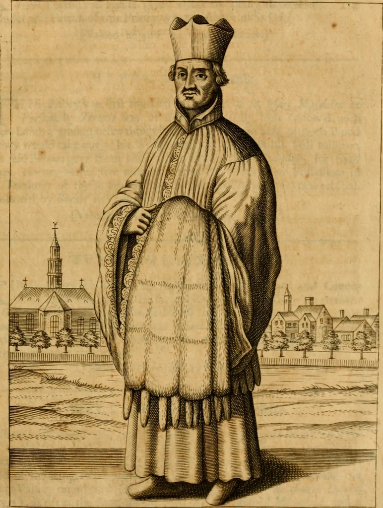 An illustration from Monasticon Anglicanum, or, The history of the ancient abbies, and other monasteries, hospitals, cathedral and collegiate churches in England and Wales. With divers French, Irish, and Scotch monasteries formerly relating to England, 1693, leaf 244