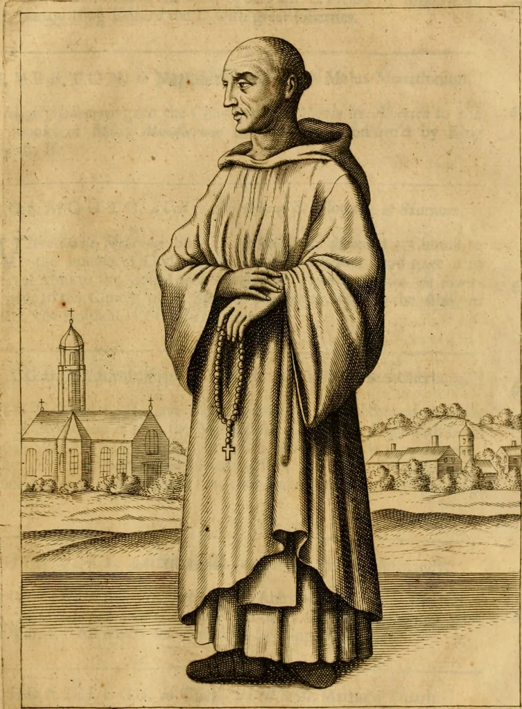 An illustration from Monasticon Anglicanum, or, The history of the ancient abbies, and other monasteries, hospitals, cathedral and collegiate churches in England and Wales. With divers French, Irish, and Scotch monasteries formerly relating to England, 1693, leaf 96