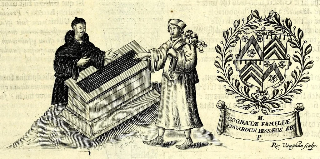 An illustration from Monasticon anglicanum, sive, Pandectae coenobiorum Benedictinorum, Cluniacensium, Cisterciensium, Carthusianorum a primordiis ad eorum usque dissolutionem : ex mss. codd. ad monasteria olim pertinentibus, archivis ... bibliothecis ... digesti, 1655, leaf 143