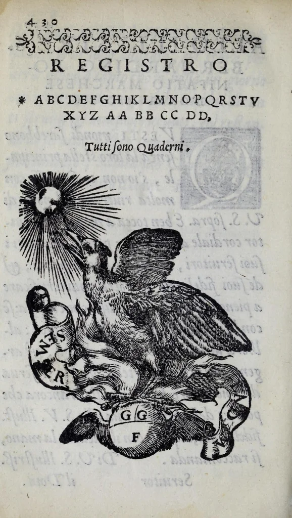 An illustration from Mondi celesti, terrestri et infernali, de gli Academici Pellegrini, 1562, leaf 448