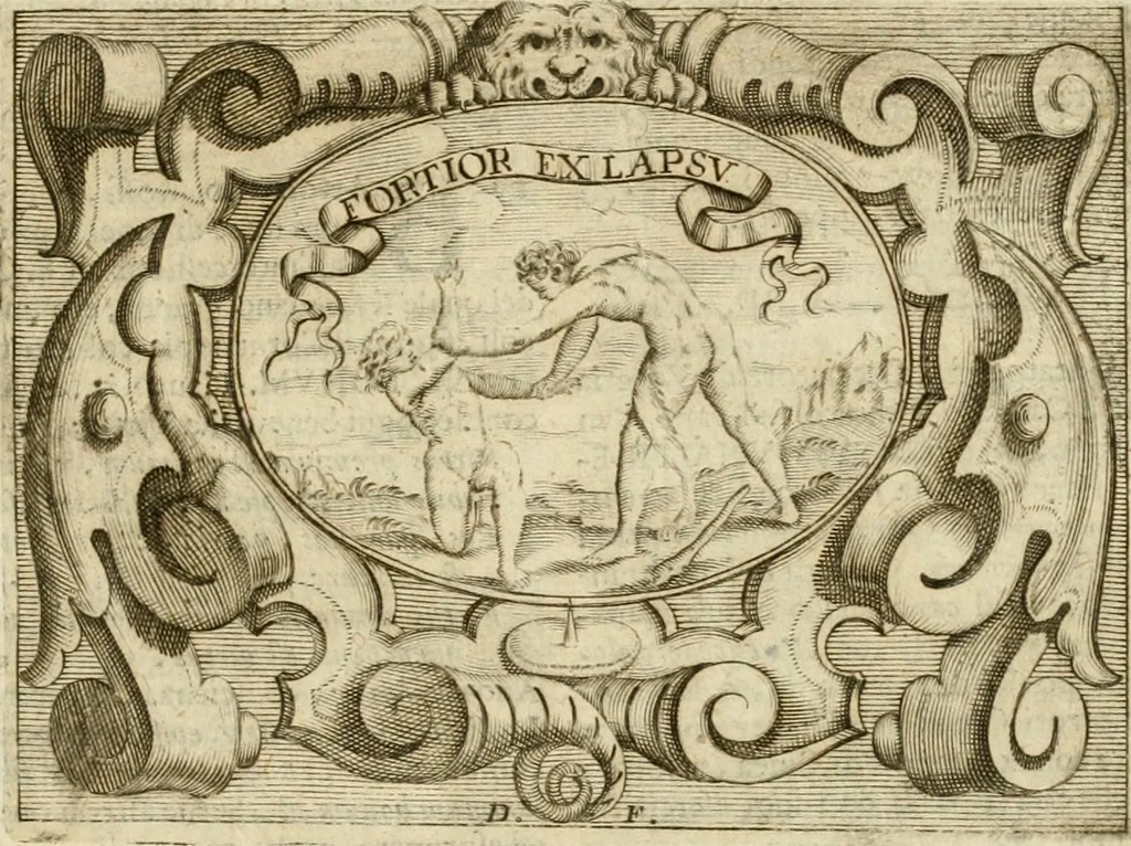An illustration from Mondo simbolico : formato d'imprese scelte, spiegate, ed illustrate con sentenze ed eruditioni, sacre e profane : in questa impressione da mille e mille parti ampliato, 1669, leaf 160