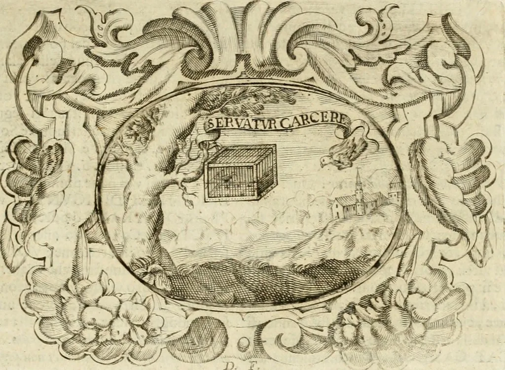 An illustration from Mondo simbolico : formato d'imprese scelte, spiegate, ed illustrate con sentenze ed eruditioni, sacre e profane : in questa impressione da mille e mille parti ampliato, 1669, leaf 176