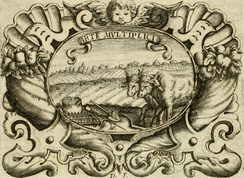 An illustration from Mondo simbolico : formato d'imprese scelte, spiegate, ed illustrate con sentenze ed eruditioni, sacre e profane : in questa impressione da mille e mille parti ampliato, 1669, leaf 265