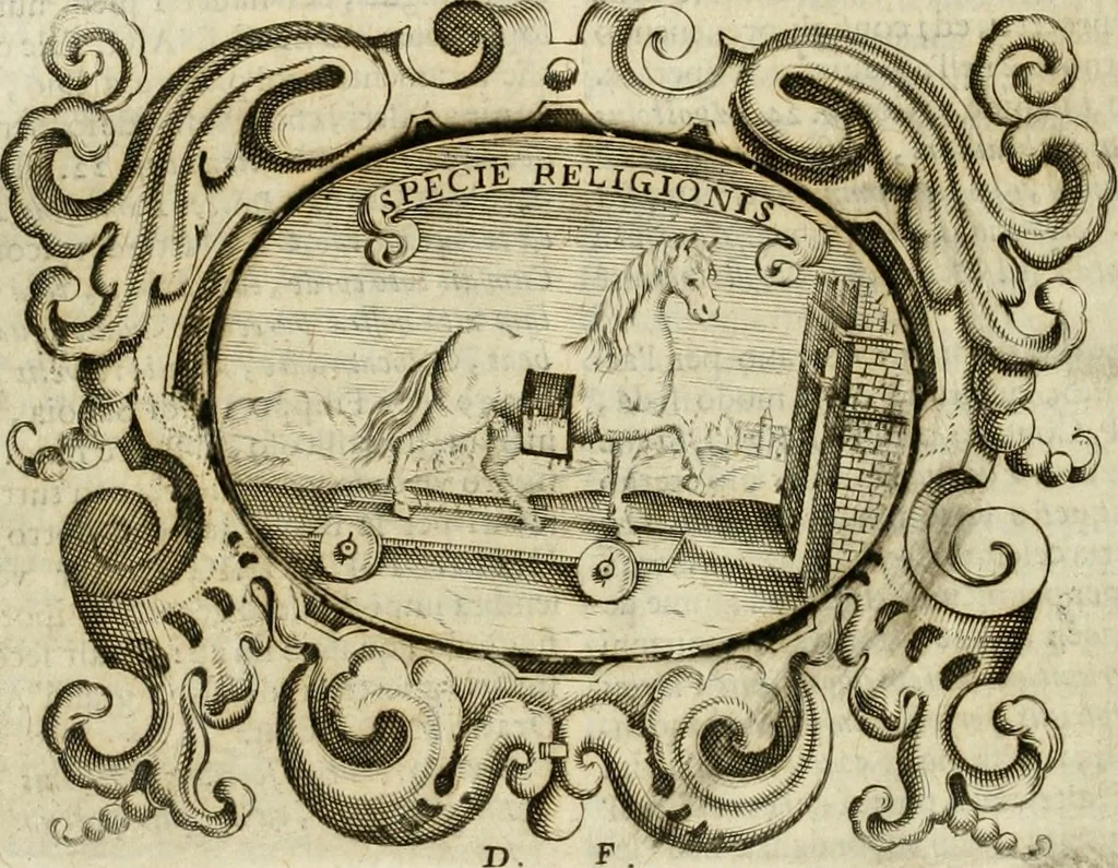 An illustration from Mondo simbolico : formato d'imprese scelte, spiegate, ed illustrate con sentenze ed eruditioni, sacre e profane : in questa impressione da mille e mille parti ampliato, 1669, leaf 287