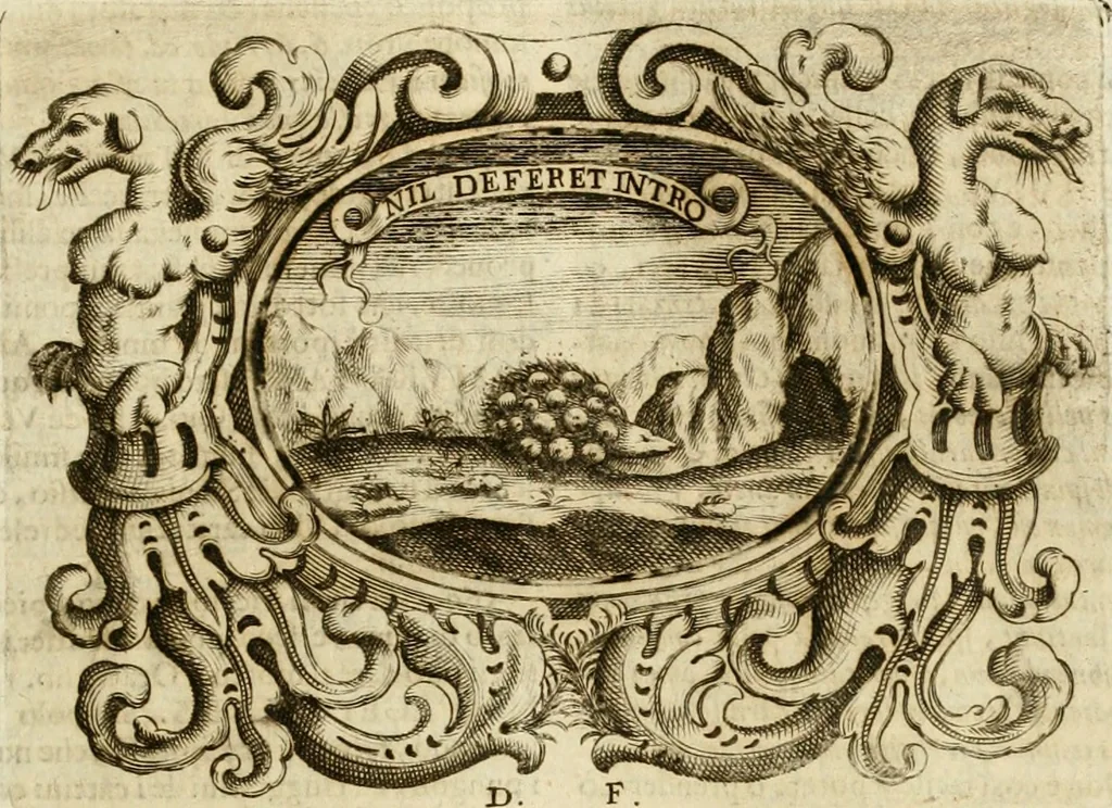 An illustration from Mondo simbolico : formato d'imprese scelte, spiegate, ed illustrate con sentenze ed eruditioni, sacre e profane : in questa impressione da mille e mille parti ampliato, 1669, leaf 334